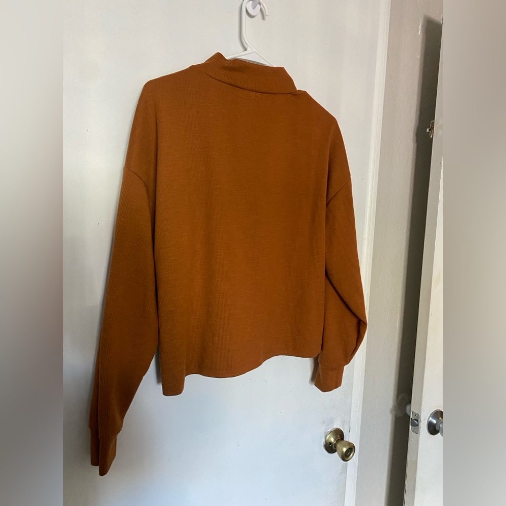 Lily White Rust Ribbed Knit Top - Picture 4 of 4